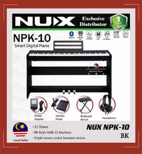 Load image into Gallery viewer, NUX NPK-10 F 88-Keys Hammer Action Keyboard Digital Piano with 3 Pedal Wooden Stand Black ™ 电子钢琴88键包支架重锤 黑色 NUX NPK10 F