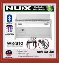 Load image into Gallery viewer, NUX WK-310 88-Keys Hammer Action Digital Piano Professional White ™ 电子钢琴88键重锤 白色 NUX WK310
