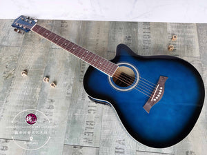Ballad Wood Acoustic Guitar Blue ™ 民谣加电箱木吉他 蓝色