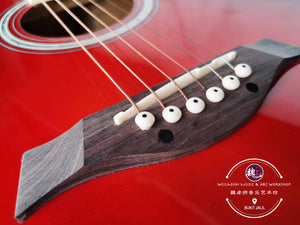 Ballad Wood Acoustic Guitar Red ™ 民谣加电箱木吉他 红色