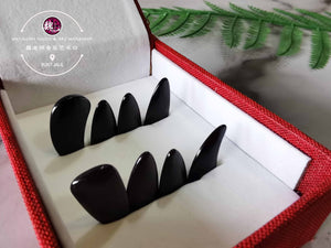 Guzheng Nails Finger Picks Zither Black ™ 天然古筝指甲 黑色